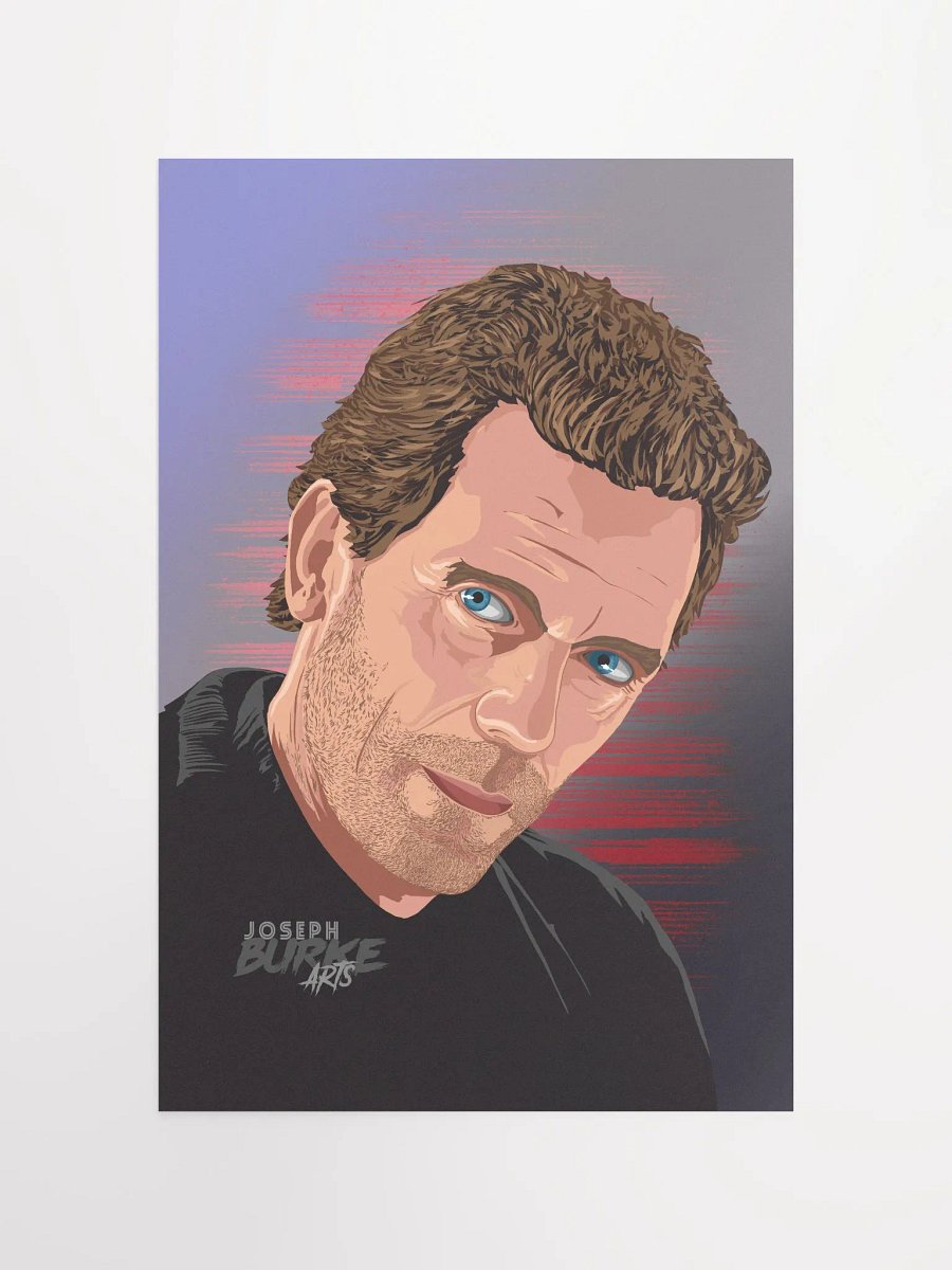Dr. Gregory House M.D. Hand Drawn Vector Portrait 12x18 Fine Art Print product image (4)