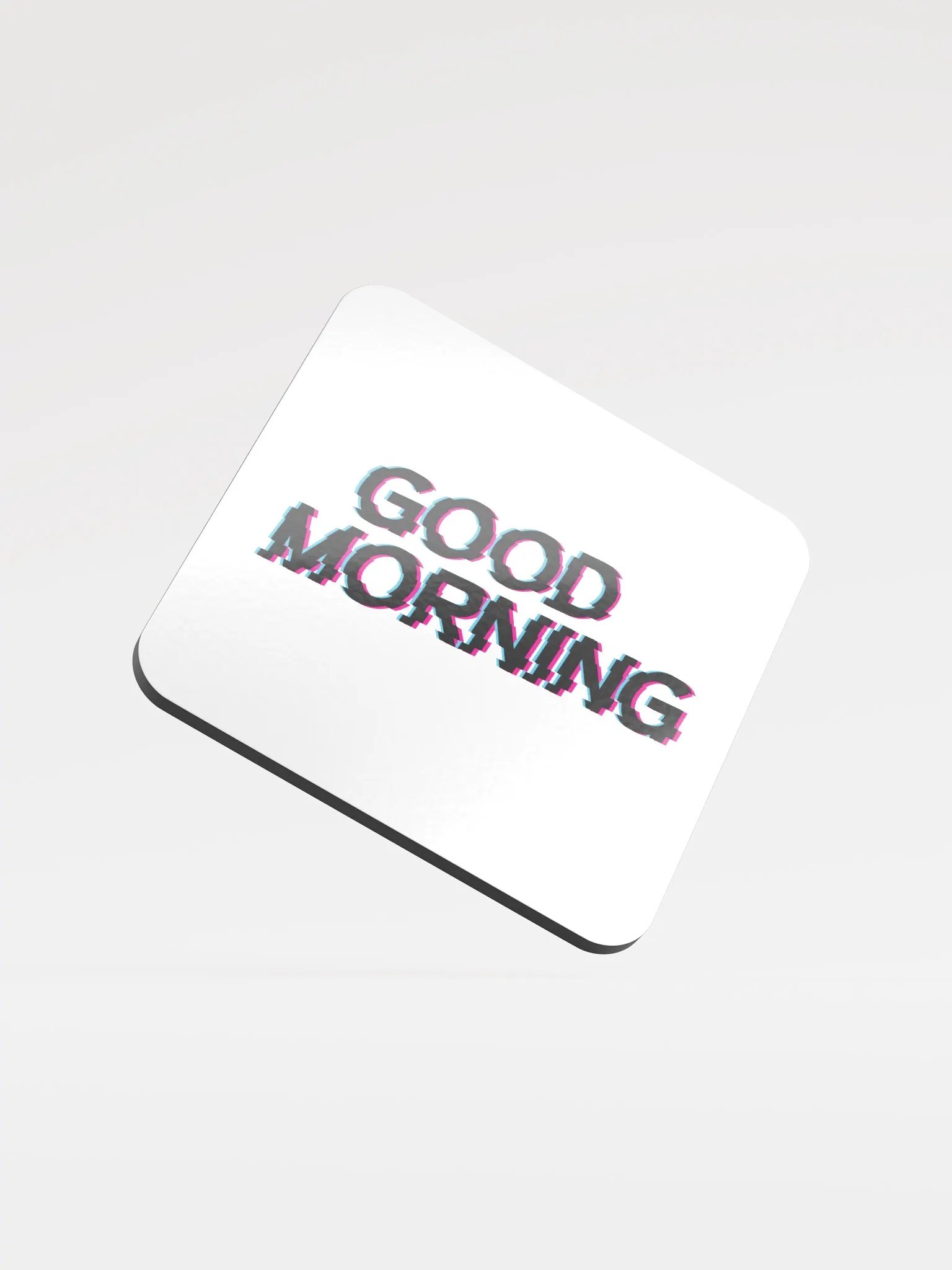 Good Morning Glossed Cork Coaster product image (1)