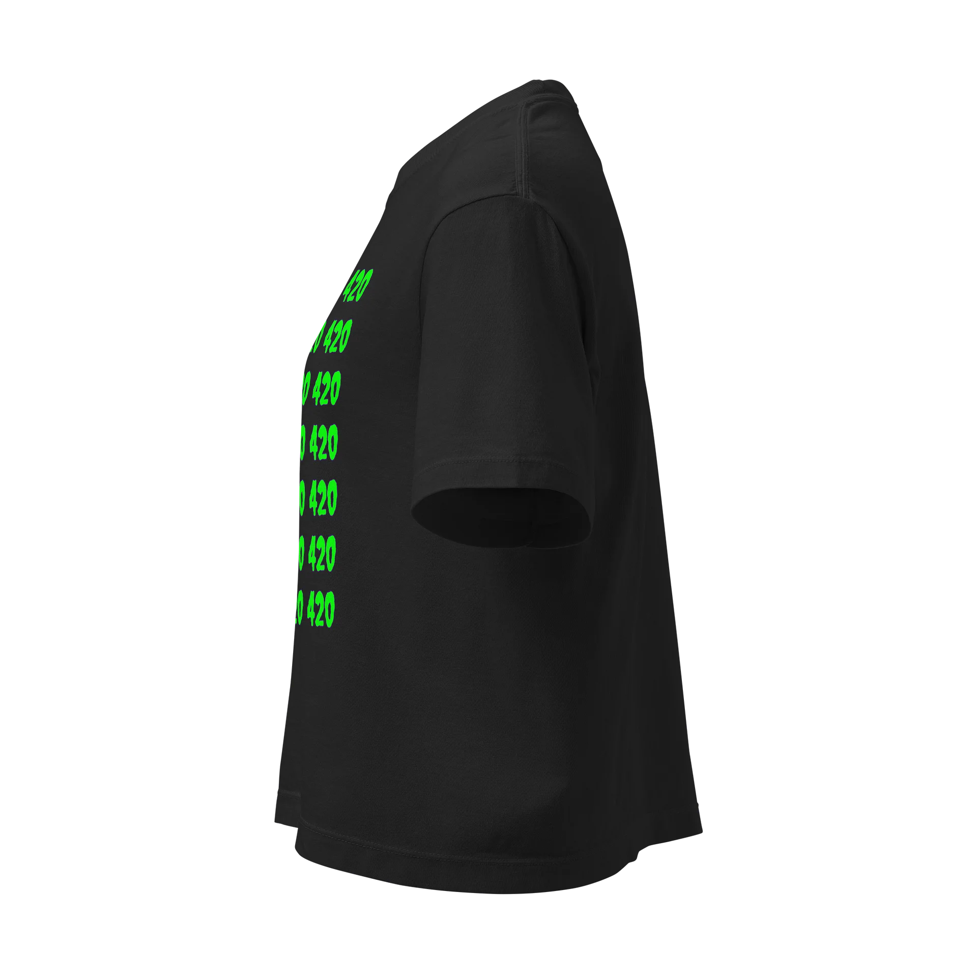 Twisted 420 T-Shirt, Horror Lover Stoner Shirt, Green Gothic Creepy Cannabis Clothing, Weird Weed Women’s Heavyweight Boxy Black Tee product image (3)