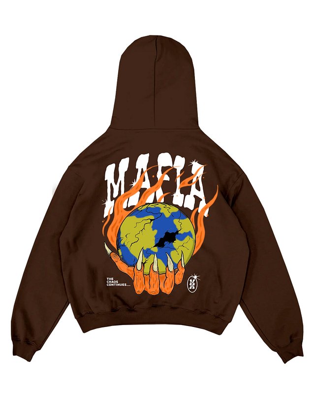 THE CHAOS HOODIE-BROWN product image (2)