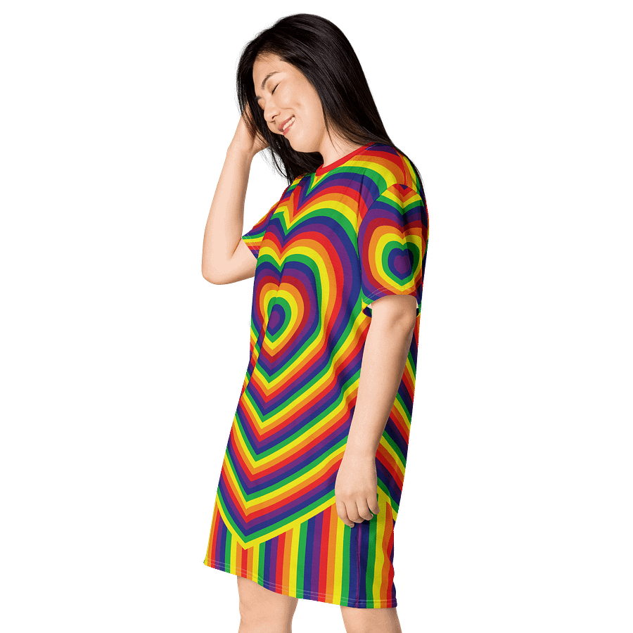 Rainbow Pride Hearts T-shirt Dress product image (3)