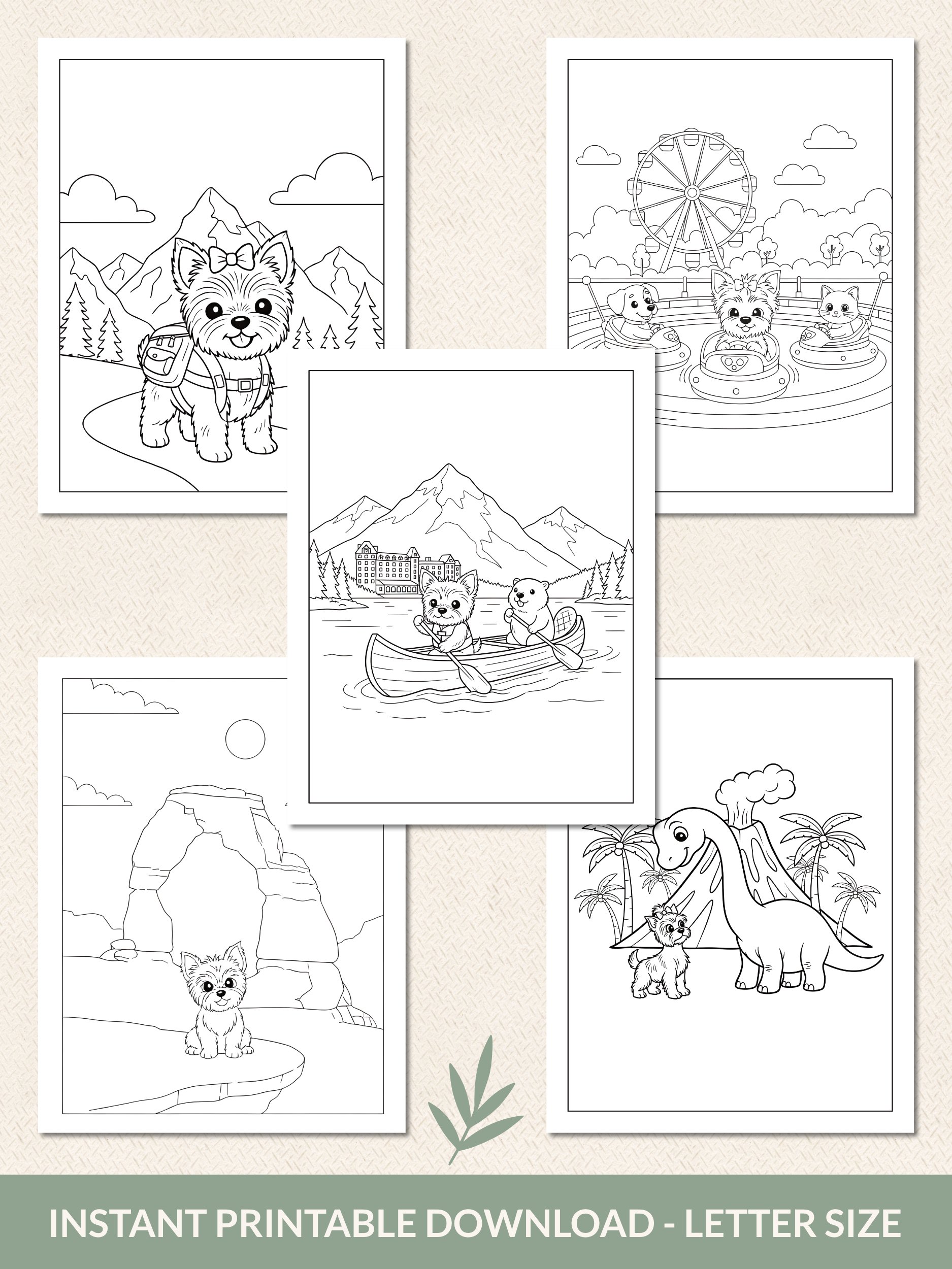 Printable Cute Yorkie Dog Fantasy Adventures Coloring Pages Volume 1 – 25 Fun Designs product image (2)