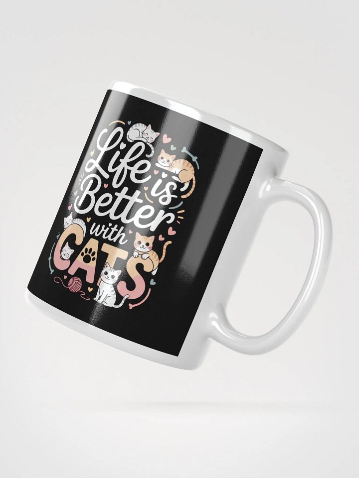 Life Is Better with Cats – Cute Cat Lover Coffee Mug product image (2)