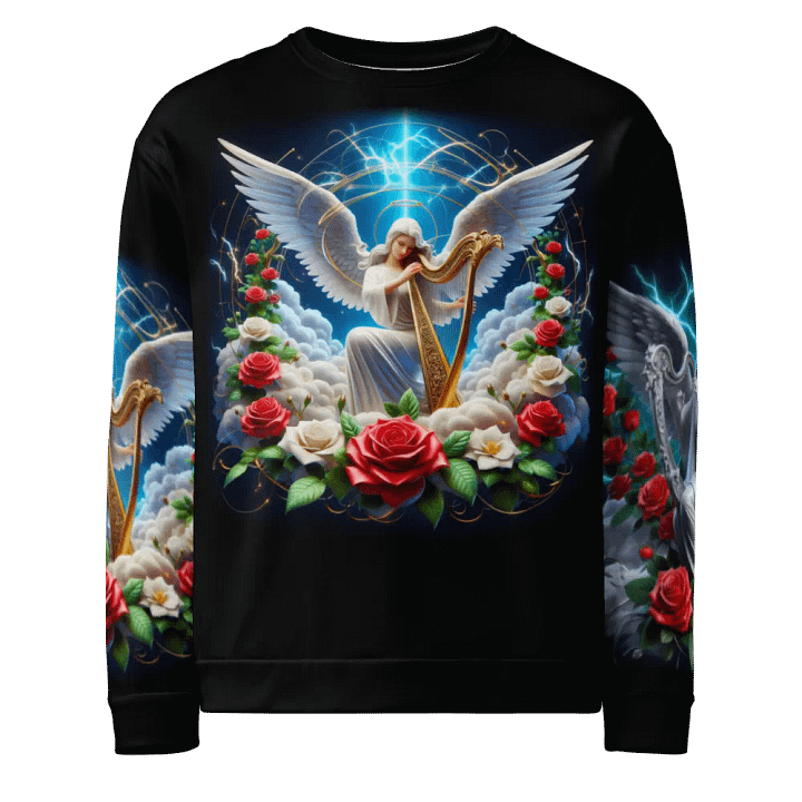 Angels making Music with a Harp - All-Over Unisex Sweatshirt #21 product image (1)