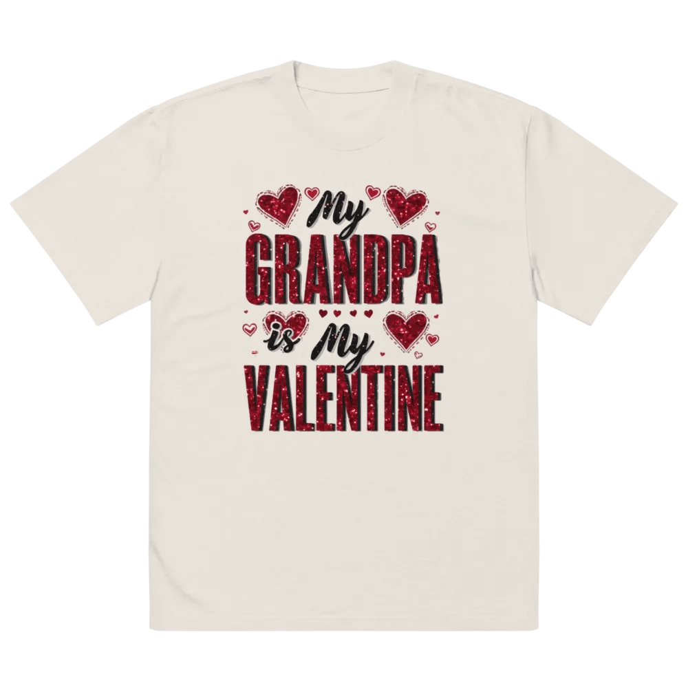 Glittery Grandpa Valentine Faded T-Shirt product image (2)