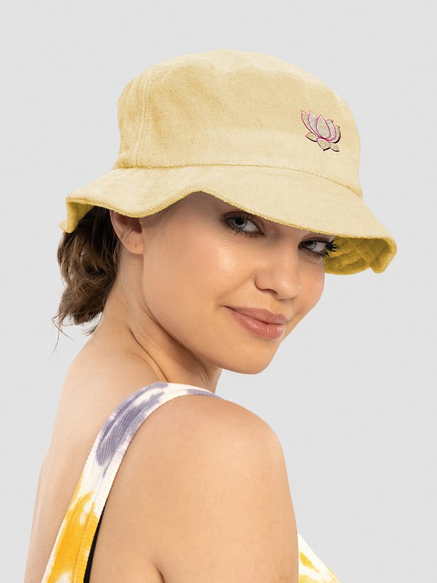 Golden Lotus Terry Cloth Bucket Hat product image (3)