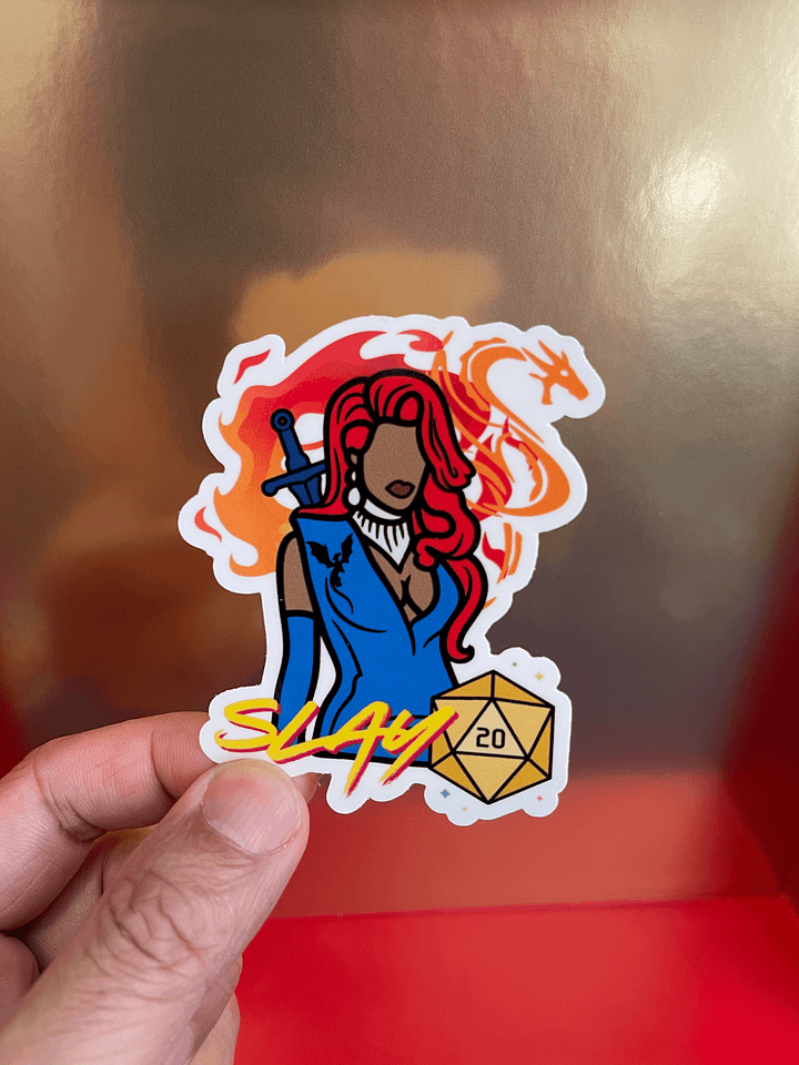 Slay Queen d20 Sticker (3" x 3") product image (1)