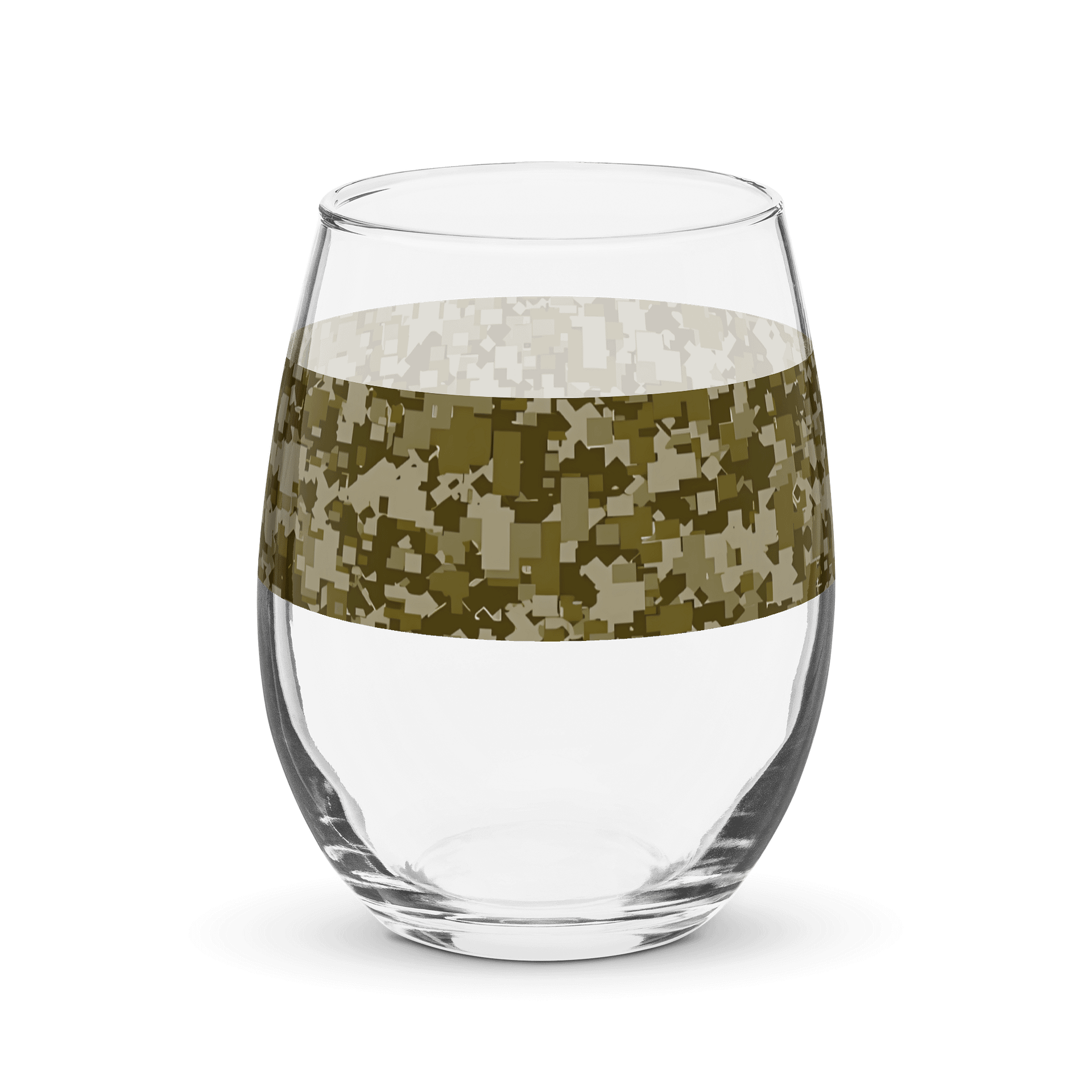 Pixelated Camo Stemless Wine Glass product image (3)