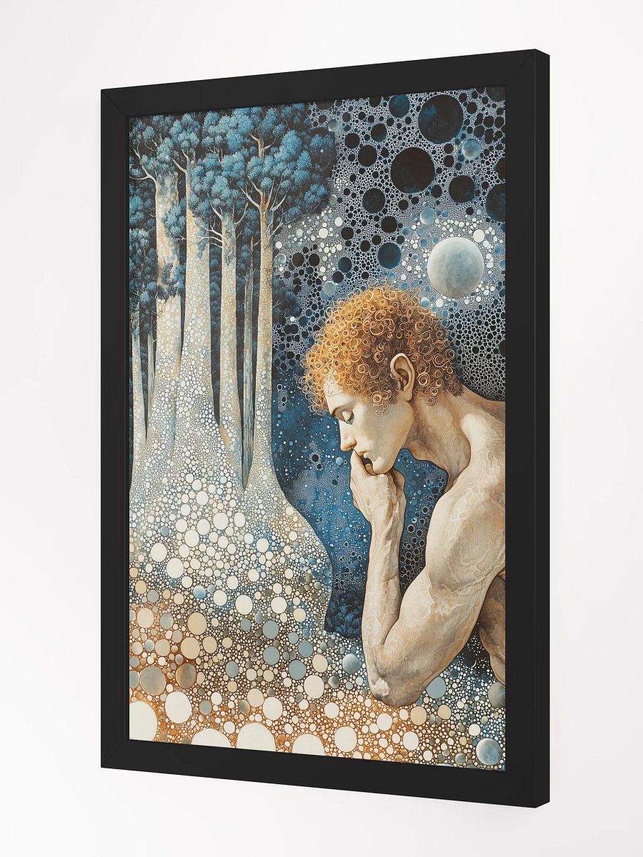 Celestial Contemplation: Fantasy Poster of a Thoughtful Forest Fairy product image (2)