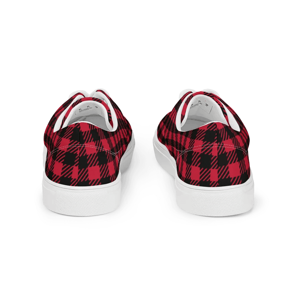 Bold Buffalo Plaid Women's Lace-Up Canvas Shoes product image (5)
