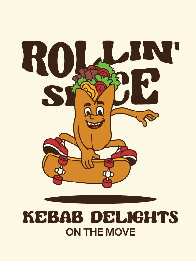 Rollin slice kebab Mascot Character Illustration Design product image (1)