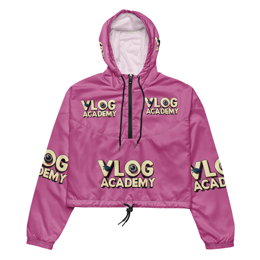 Vlog Academy All-Over Print Women's Cropped Windbreaker product image (2)