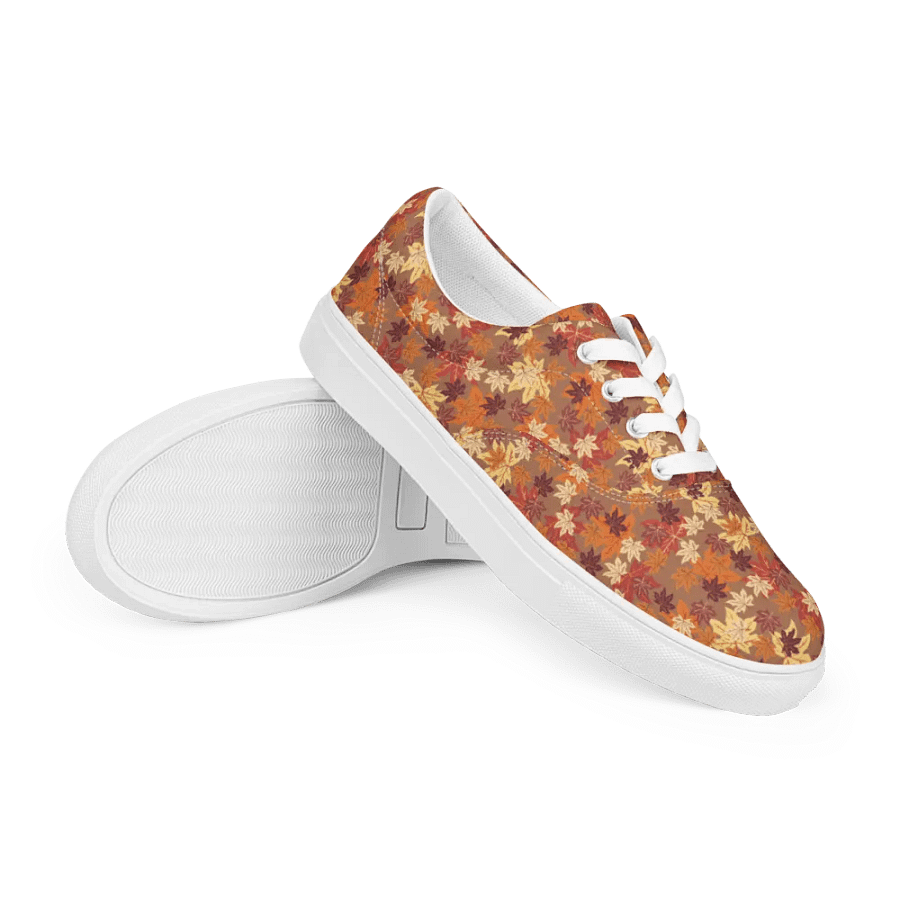 Autumn Leaves Lace-Up Canvas Shoes product image (7)
