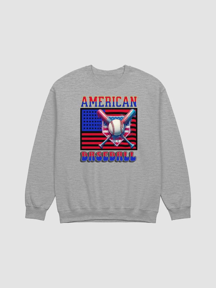 American Baseball Flag Patriotic Swinging Crewneck product image (19)