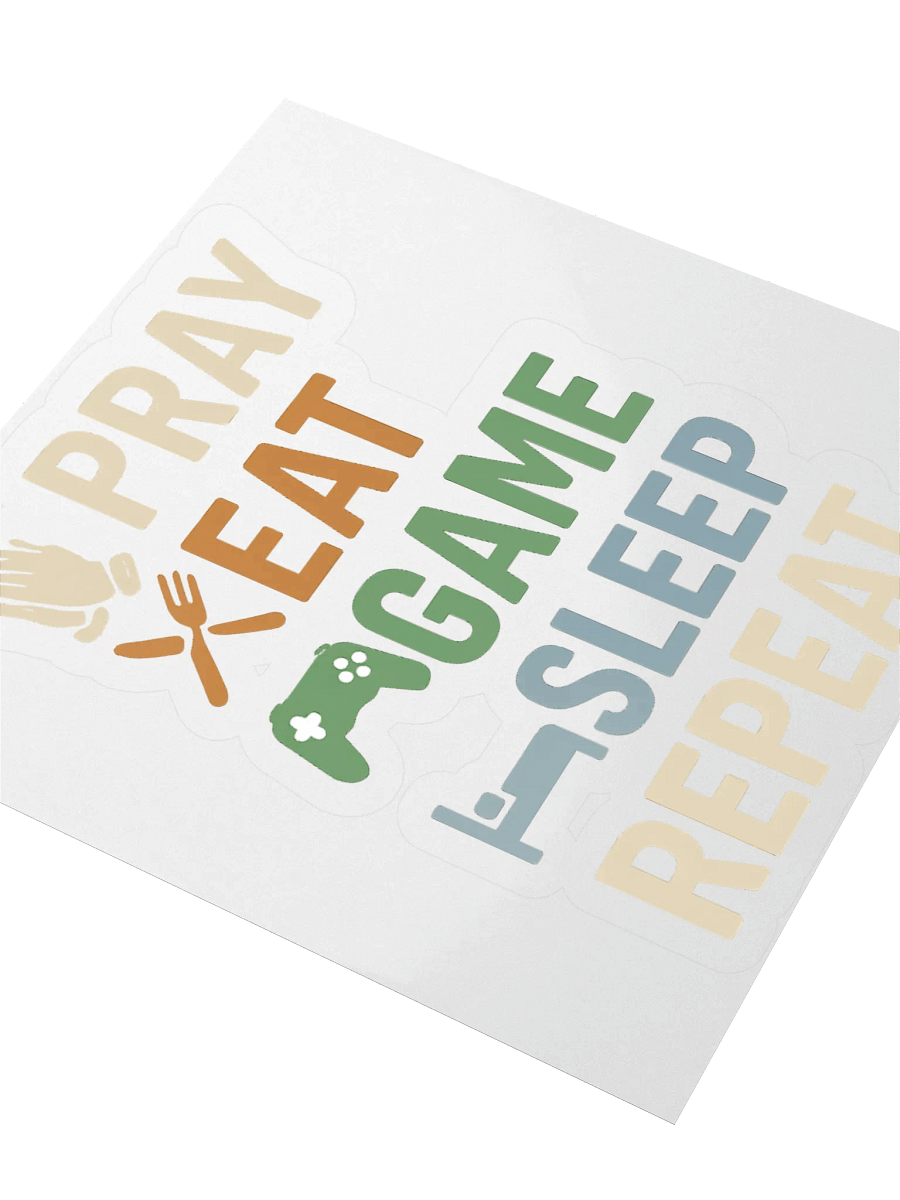 Pray. Eat. Game. Sleep. Repeat. – Faith & Gamer Life Sticker product image (3)