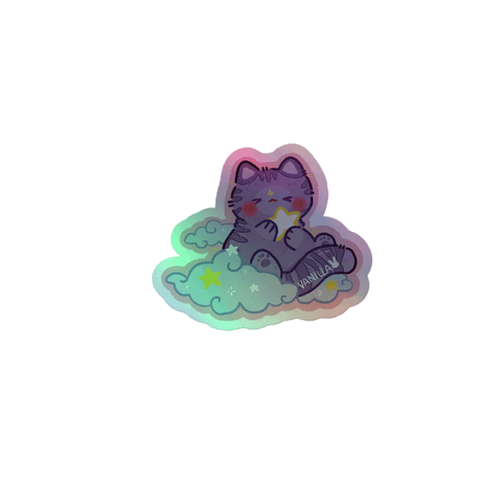 Cat sticker holographic product image (1)