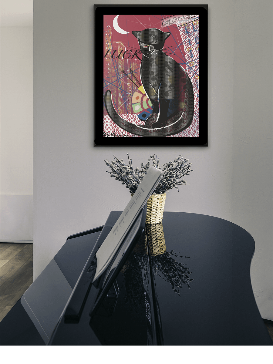 CityCatPaint 'Lucky Red' - Framed Art product image (2)