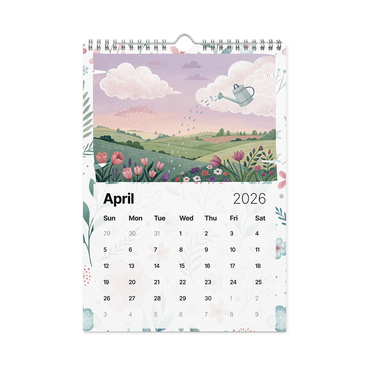 Watercolor Seasonal Scenes Wall Calendar 2026 – Magical Dreamlike Art for Every Month product image (2)