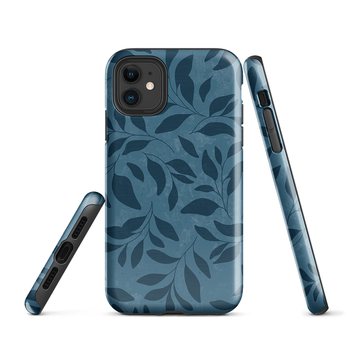 Midnight Foliage Blue Tough Case for iPhone product image (1)