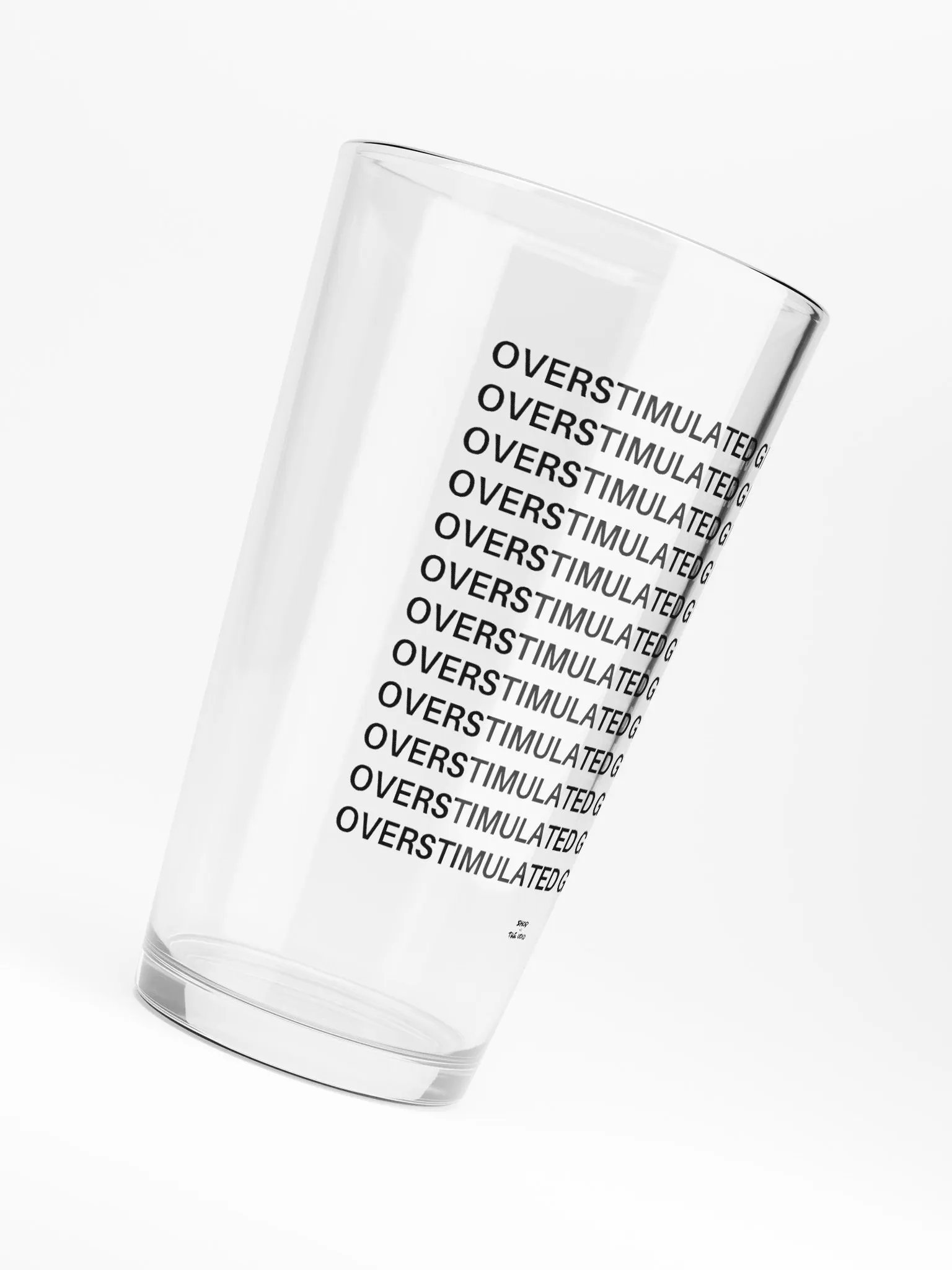 OVERSTIMULATED GIRL SUMMER black pint glass product image (6)
