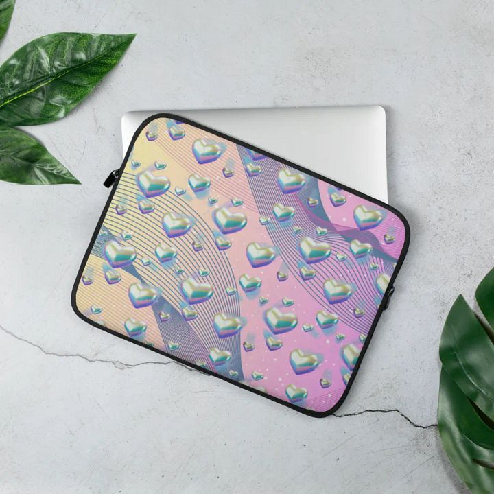 Whimsical Heart Laptop Sleeve for the feminine ladies girls gen z product image (3)