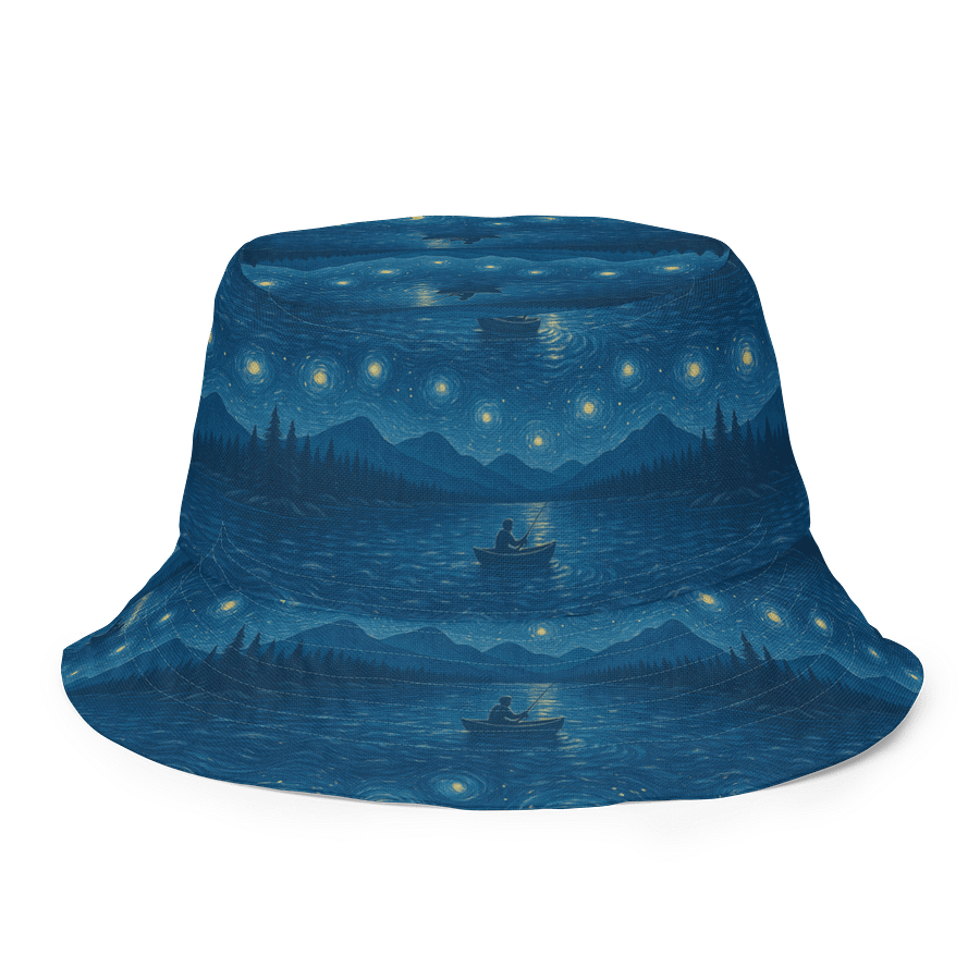 Starry Mountain Lake Fishing Bucket Hat product image (7)