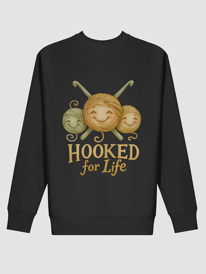 Hooked for Life Sweatshirt - Funny Crochet Shirt Gift for Knitters & Yarn Lovers product image (2)