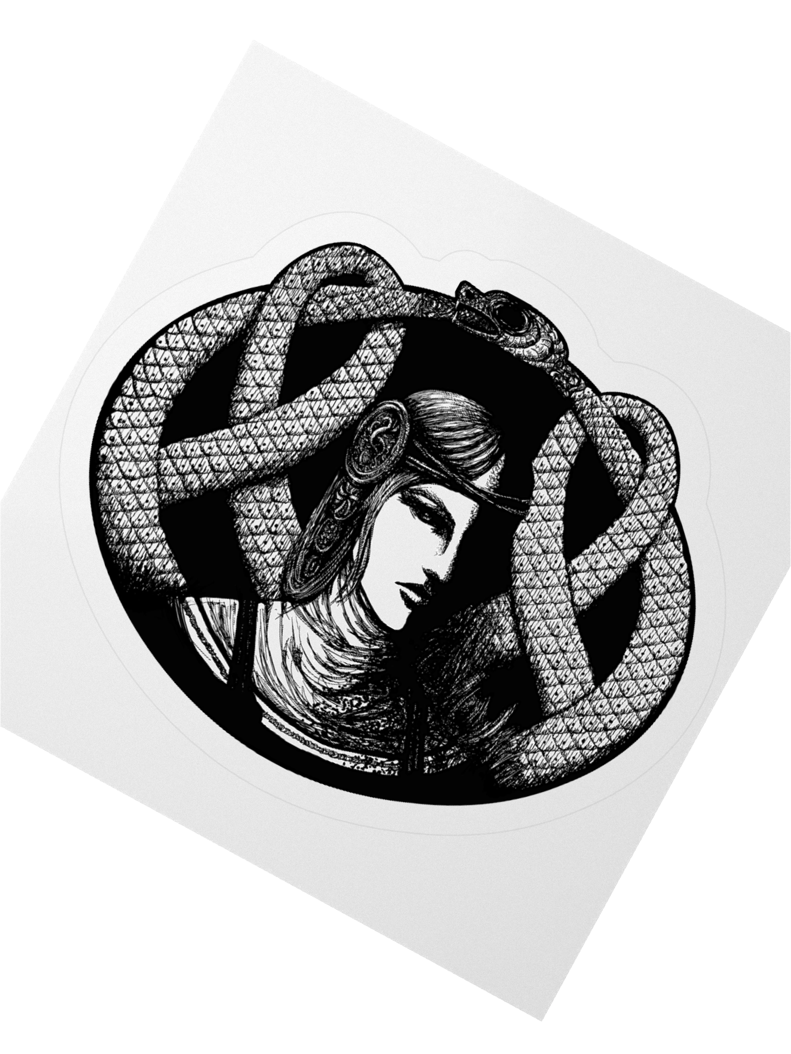 Hel in Black Portrait Sticker Set - Norse Mythology Goddess Hel and World Serpent Jörmungandr product image (4)