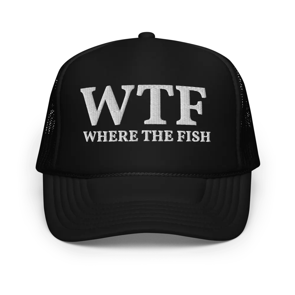 WTF, Where The Fish - Fishing Embroidered Trucker Cap Hat product image (1)