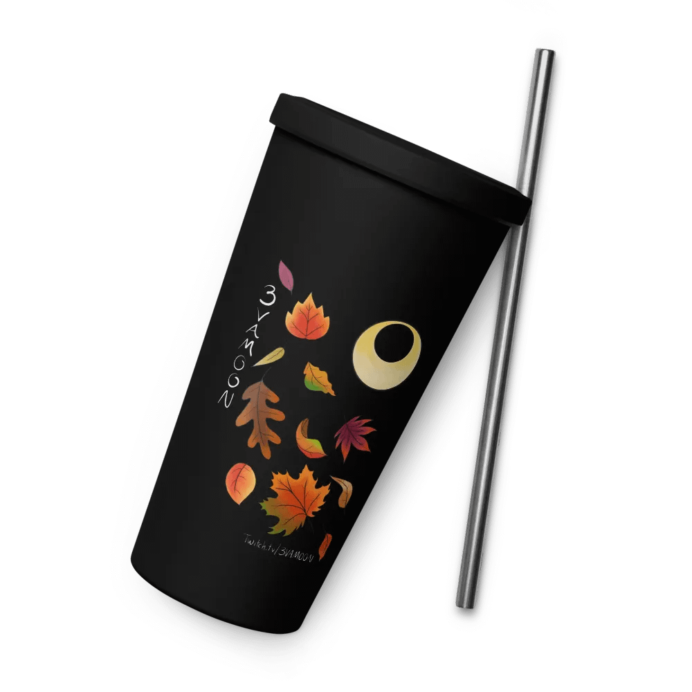 Autumn Leaves Moon Tumbler with straw product image (4)