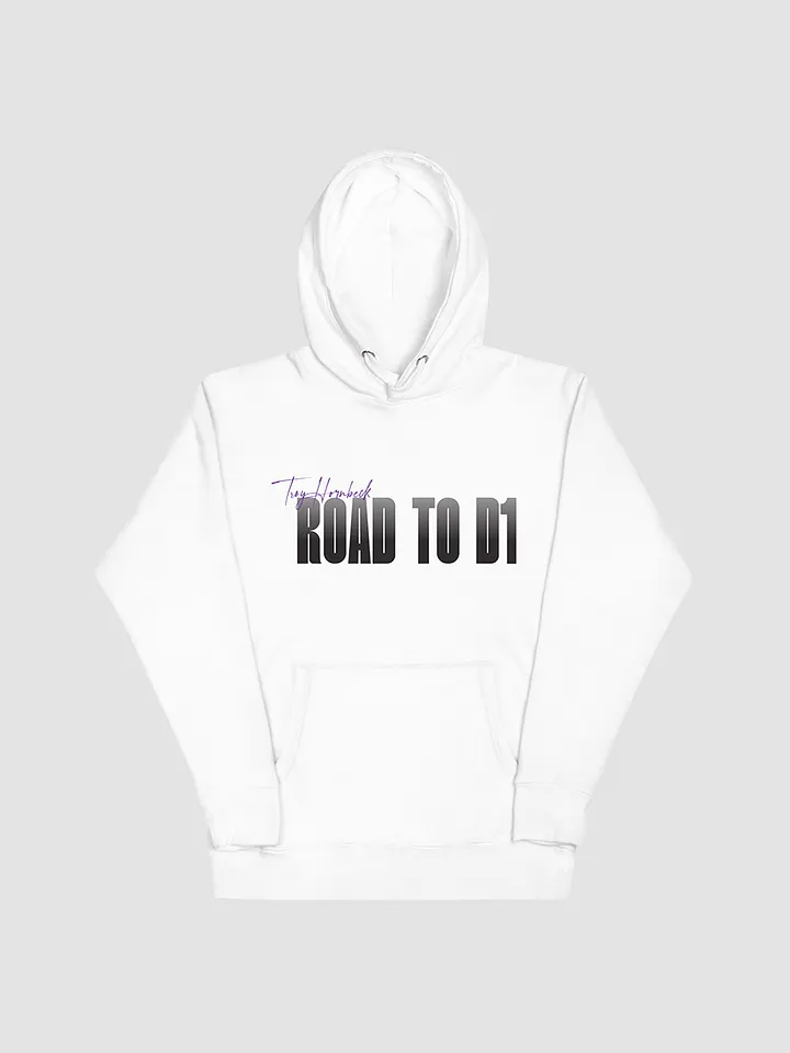 Troy Hornbeck - ROAD TO D1 - White Hoodie with PURPLE product image (1)
