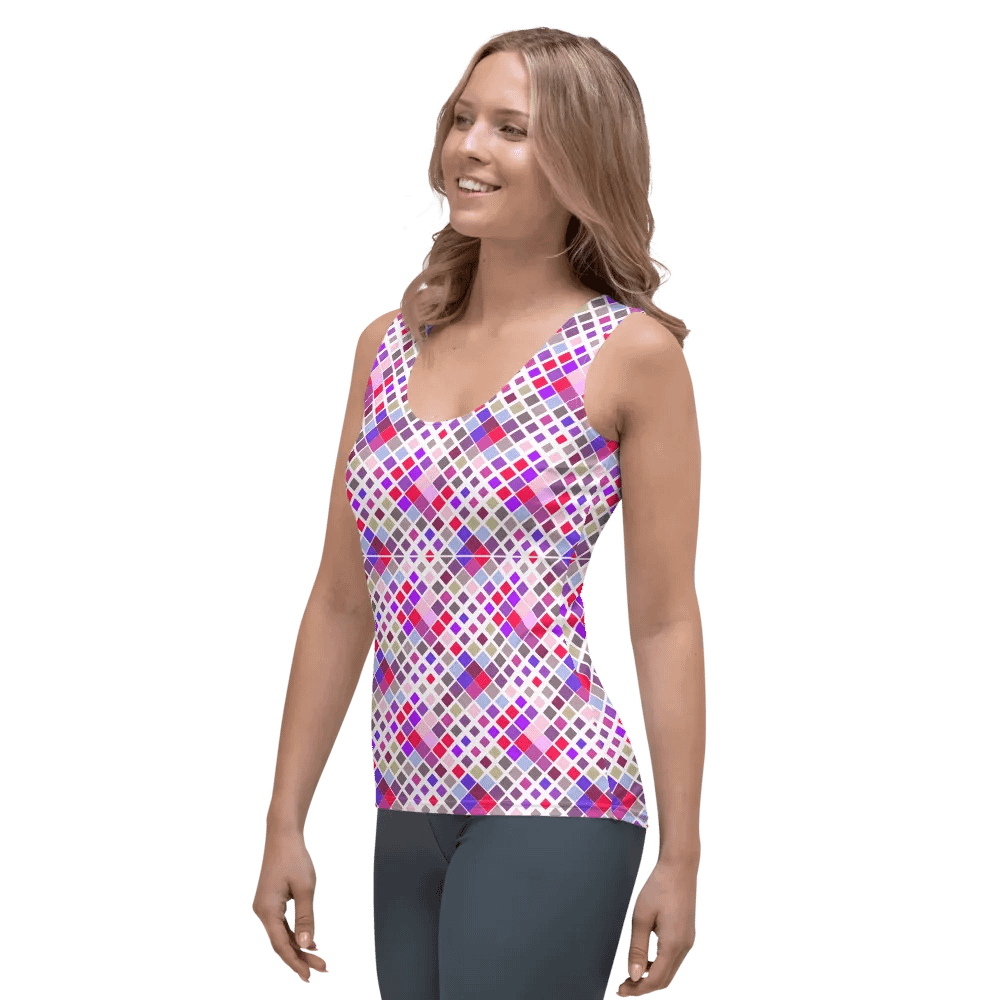 Colorful Square Pattern Design Tank Top - Ver 6 product image (3)