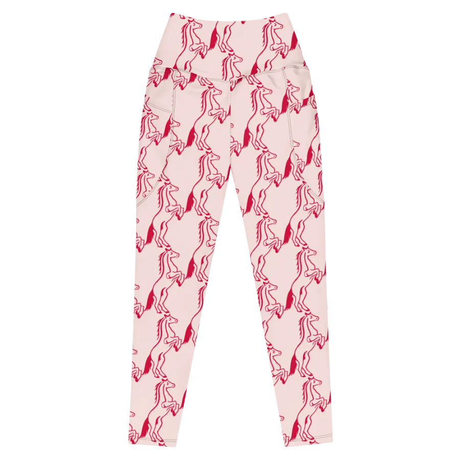 Horse Lovers Red & Pink Finesse Pocket Leggings product image (9)