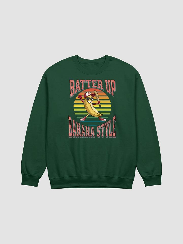 Batter Up Banana Style Baseball Crewneck Sweatshirt product image (1)