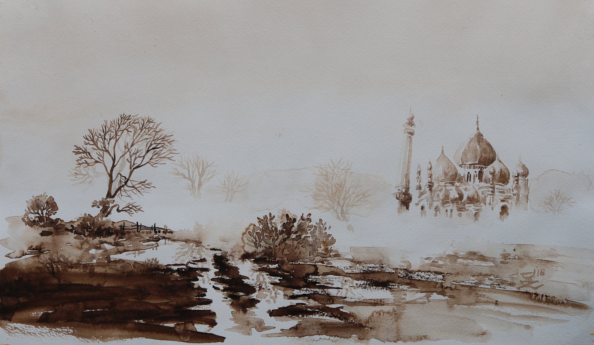 "Walk to the Mosque" Painting by Deni Je product image (1)