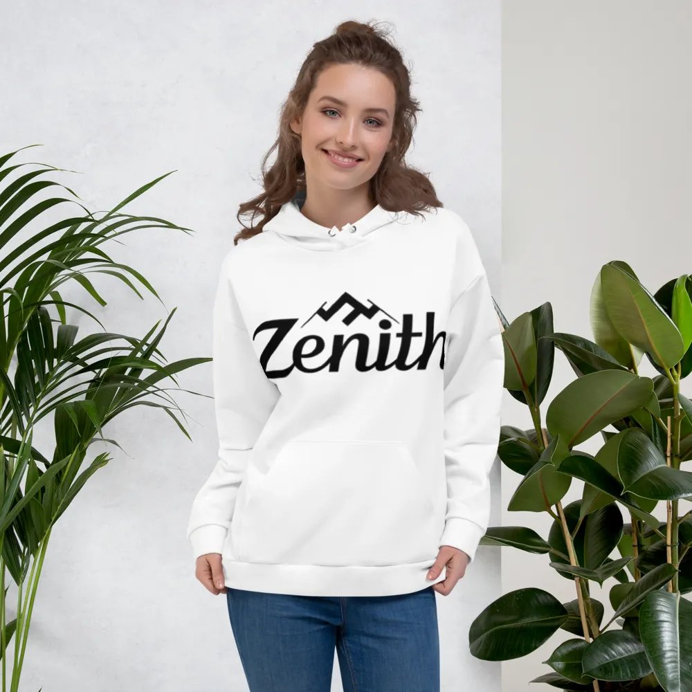 Zenith Recycled Unisex Hoodie with Mountain Peak Design - White product image (2)