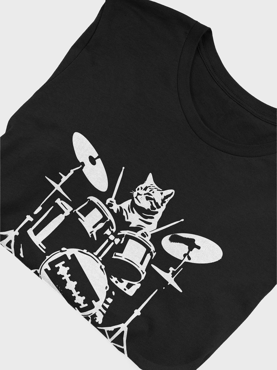 Drummer Cat Music Graphic T-Shirt product image (2)