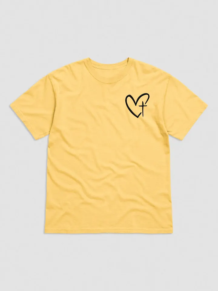 Embroidered Black Heart and Cross T-Shirt product image (1)