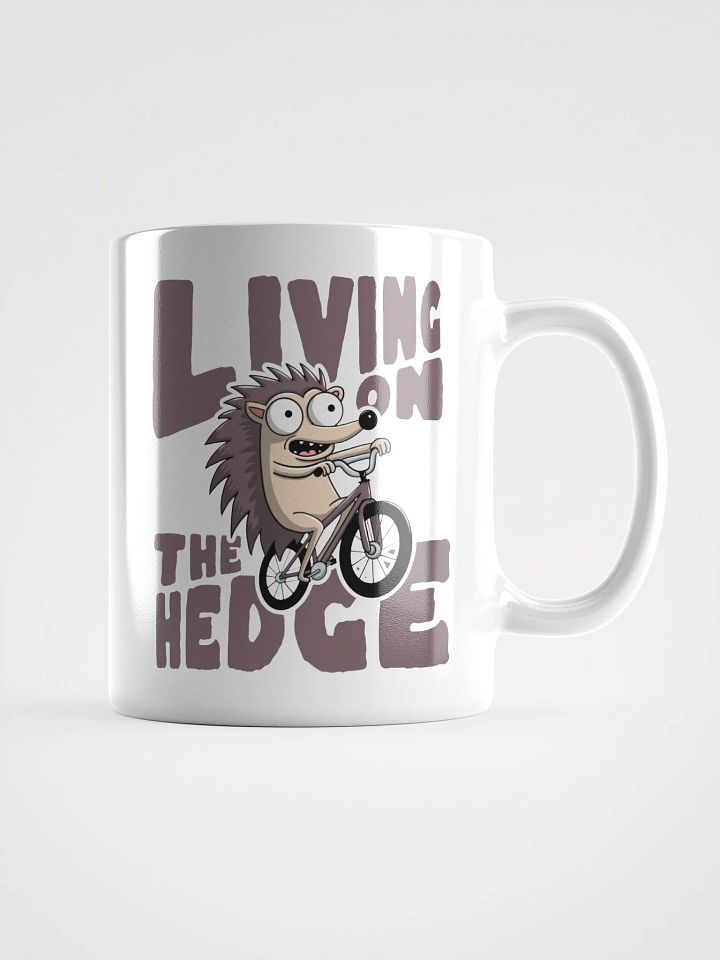 Living on the Hedge Funny Hedgehog Cycling mug – Cute Animal Pun mug for Bike Lovers product image (2)