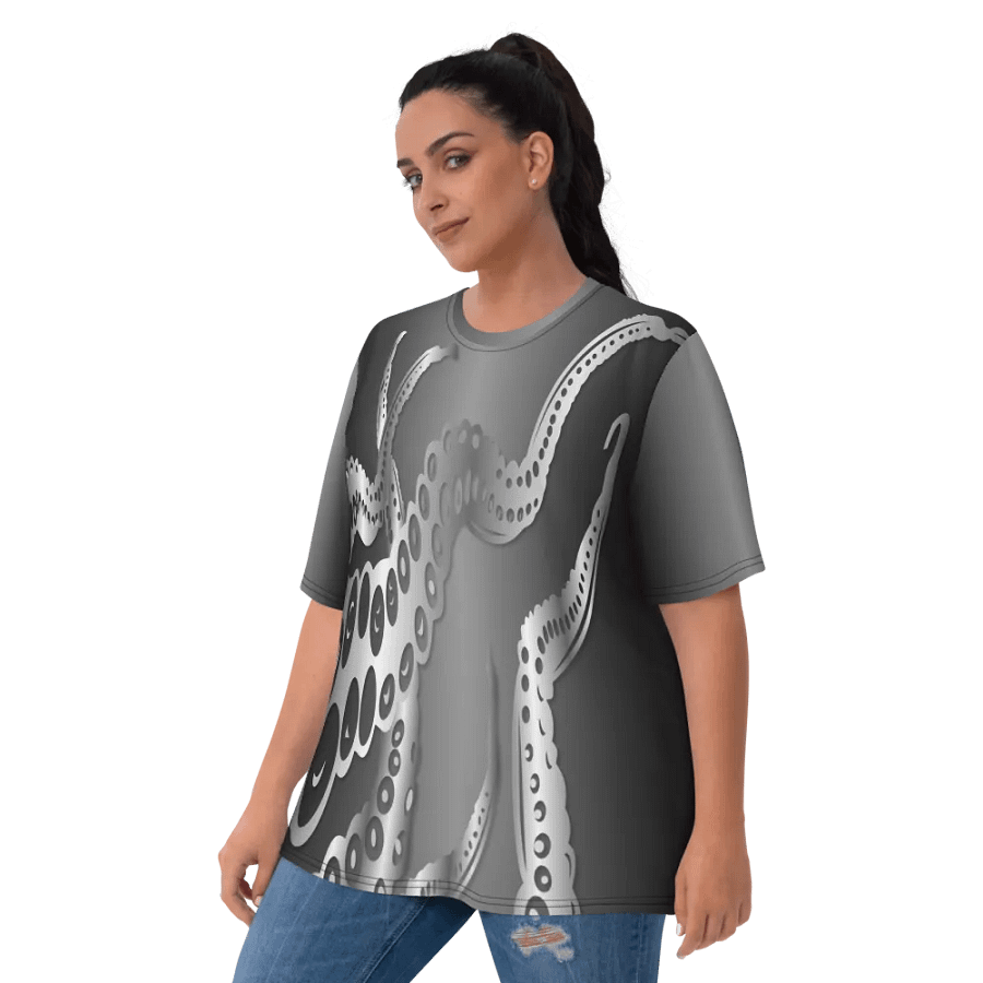 Octopus Tentacles Silver All Over Print T-shirt product image (10)