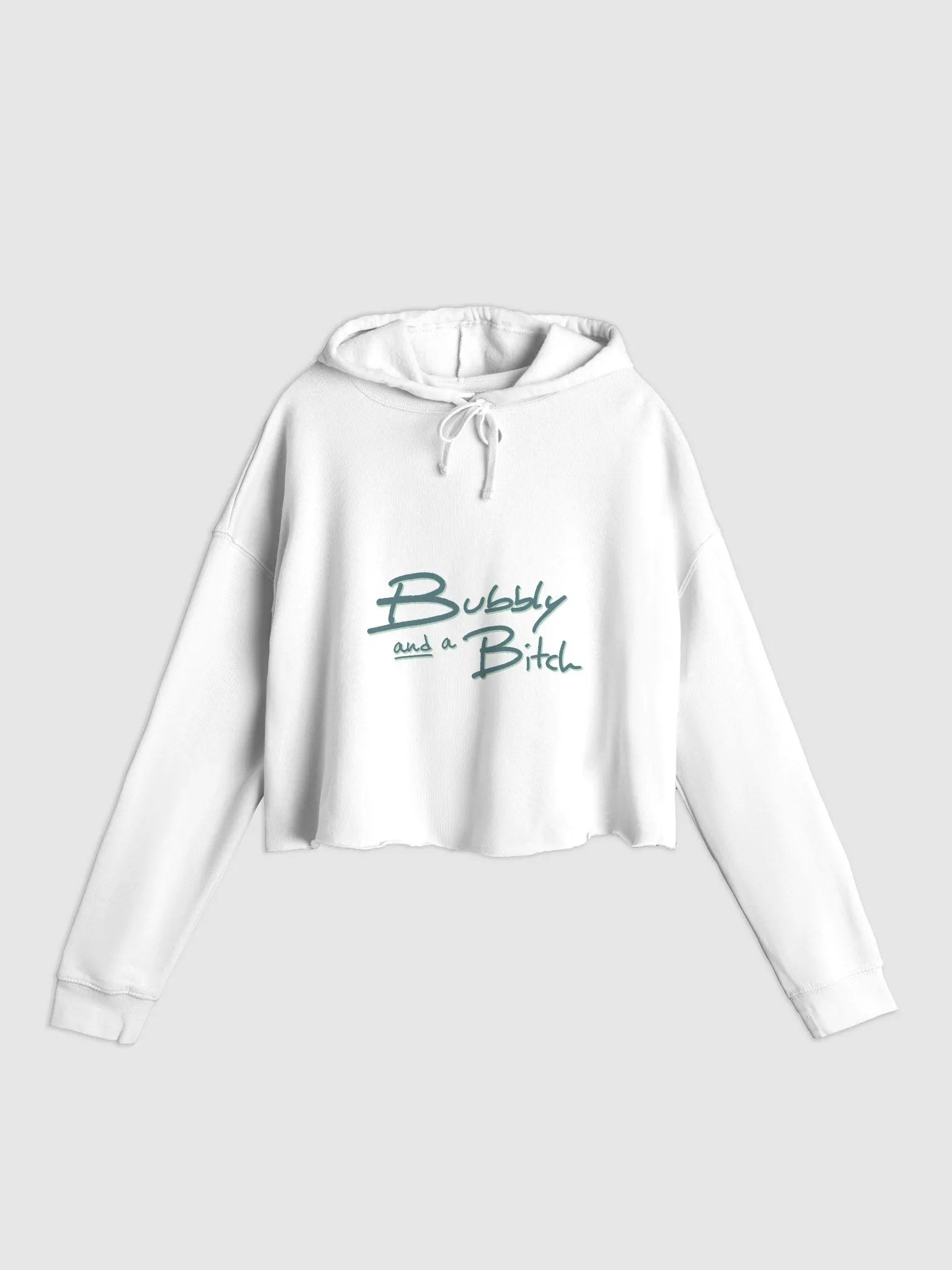 Bubbly and a B*tch (fir shadow design) lightweight cropped hoodie product image (9)