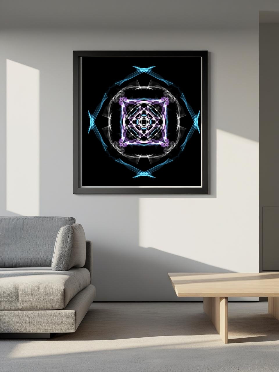 Aether Mandala Framed Art Print | Abstract Energy Wall Art product image (3)