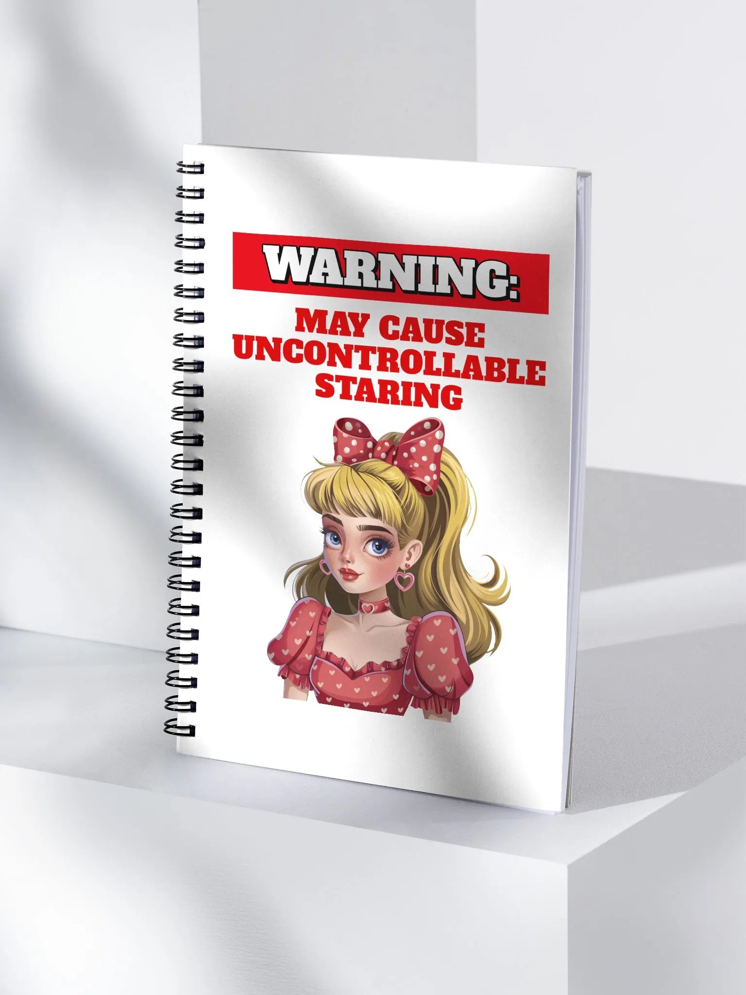 Warning: May Cause Uncontrollable Staring - Funny Spiral Notebook product image (1)