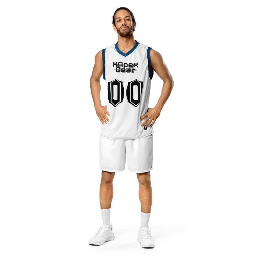 Cuban - White - Recycled Unisex Basketball Jersey - Black HApex Gear Black Logo product image (3)
