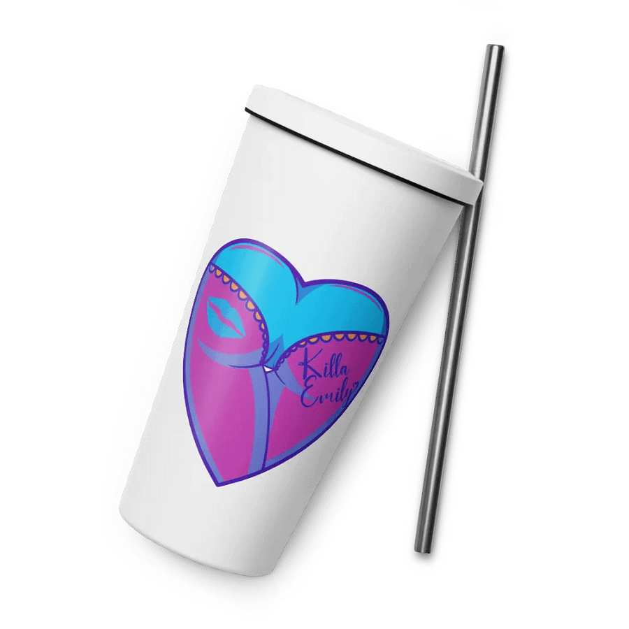 NEON KILLA EMMY HEART BUTT INSULATED TUMBLER WITH STRAW product image (6)