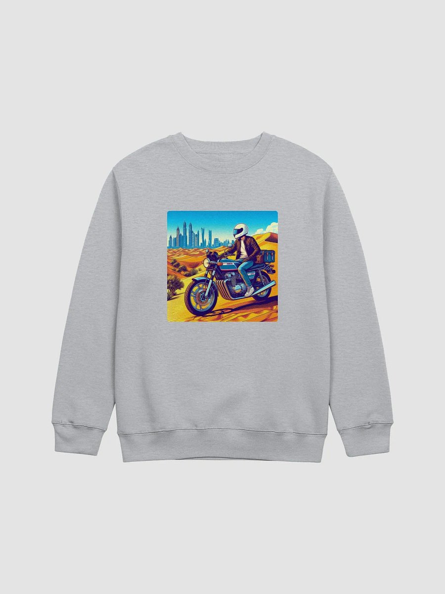 Desert Rider Crewneck Sweatshirt | Dubai city work AI product image (9)