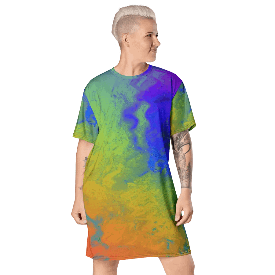 Rainbow Abstractions Ladies T Shirt Dress product image (8)
