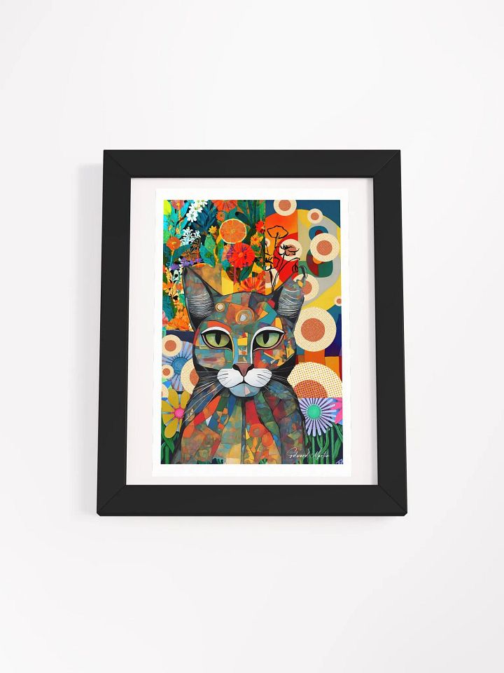 'Jardin Cat' by Edward Martin-Collage Print- Framed Art Poster product image (6)