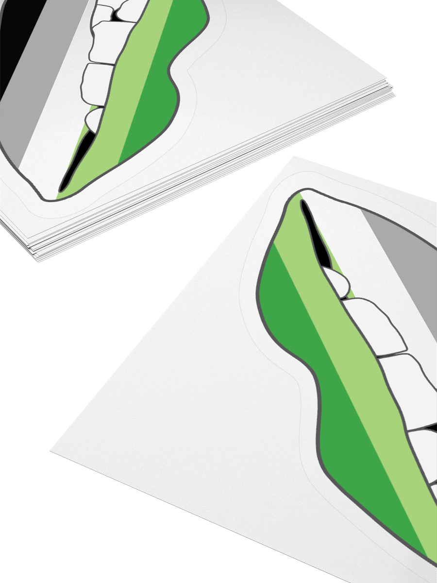 Aromantic Pride Flag Biting Lips Sticker product image (10)