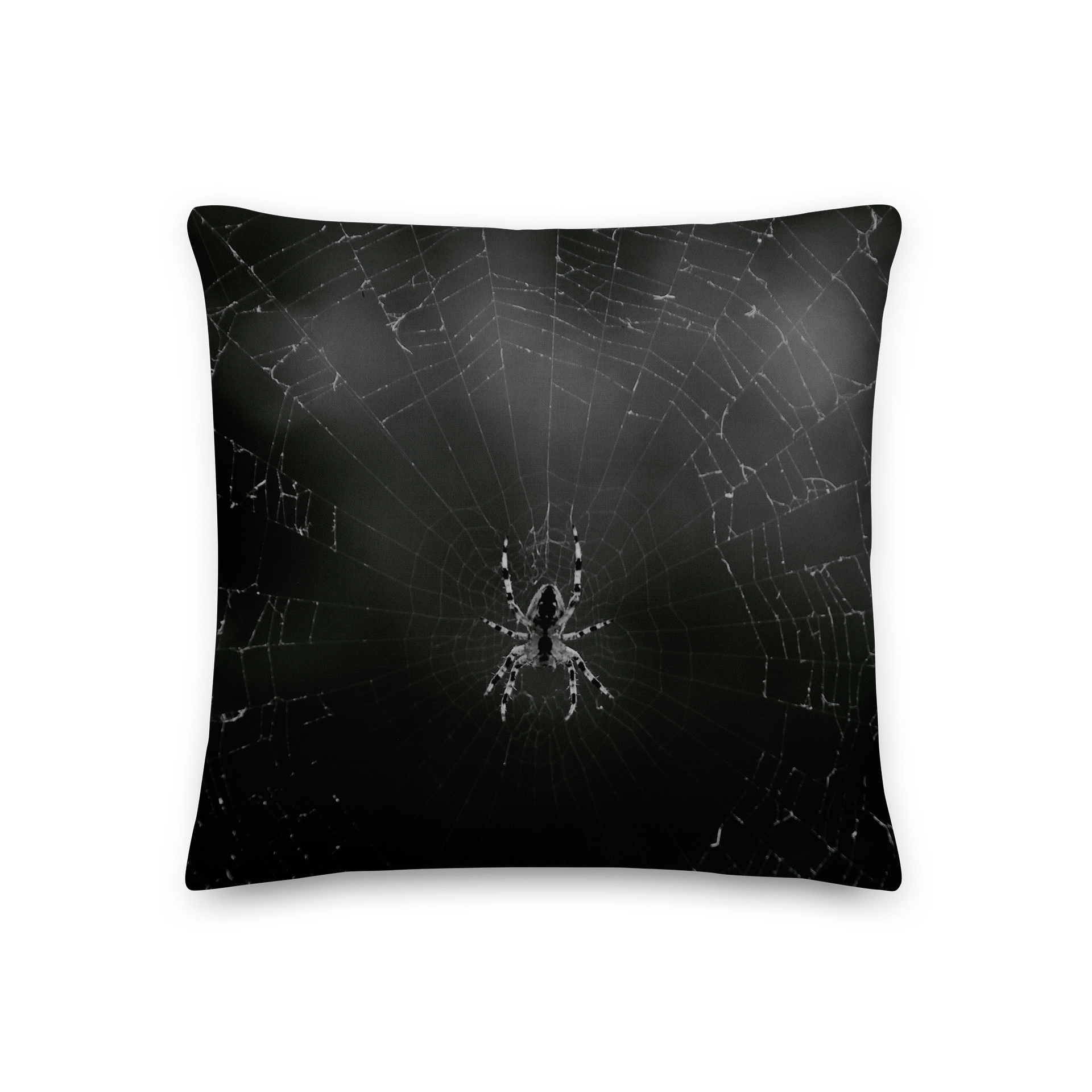 Premium-Kissen - Spinne im Netz schwarzweiß product image (2)
